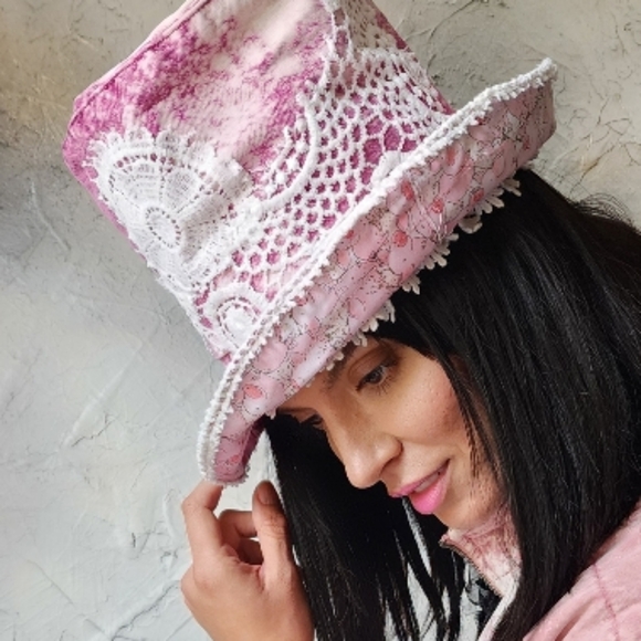 Ivana Ruzzo Accessories - Designer Top Hat Concept Clothing Avngard Fashion Hand-stitched Patchwork